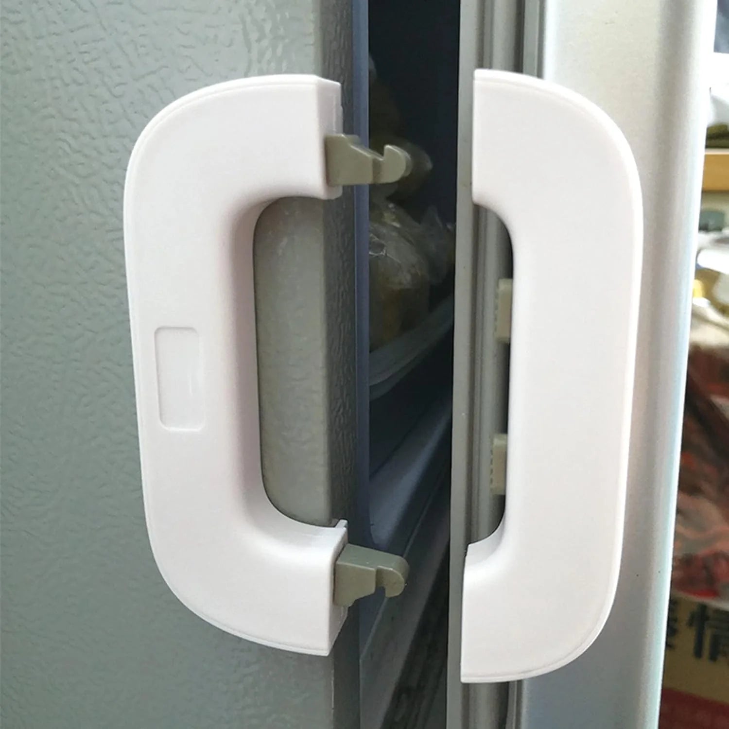 Self-Adhesive Double Button Fridge Door Safety Lock