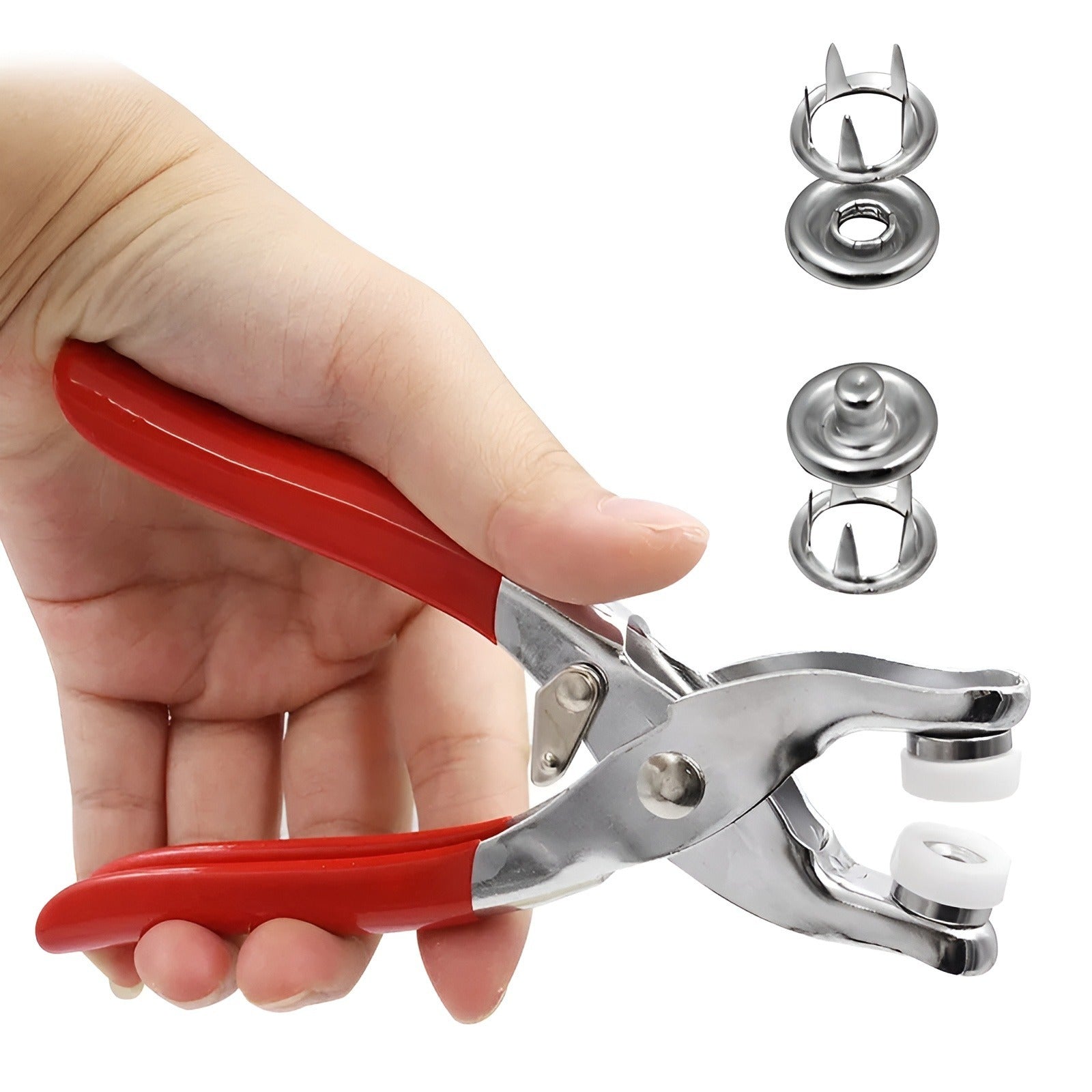 Tich & Lock Button Plier with 50 Snap Fasteners for DIY Sewing & Repairs