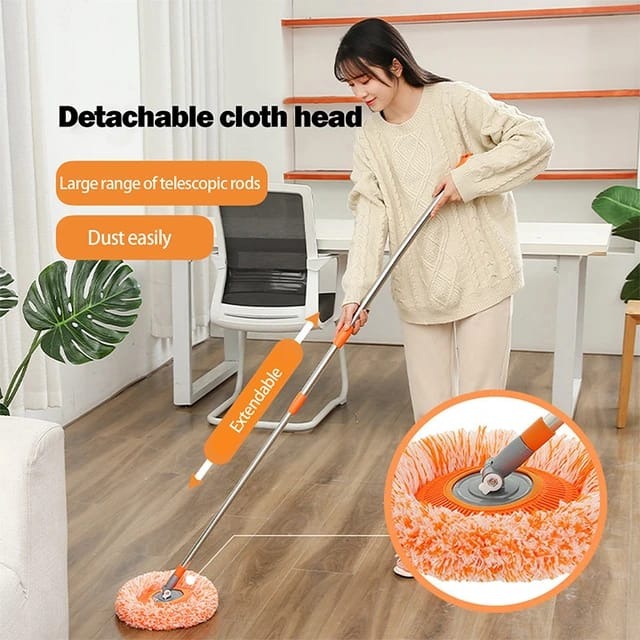 360° Rotating Microfiber Floor Mop with Extendable Handle