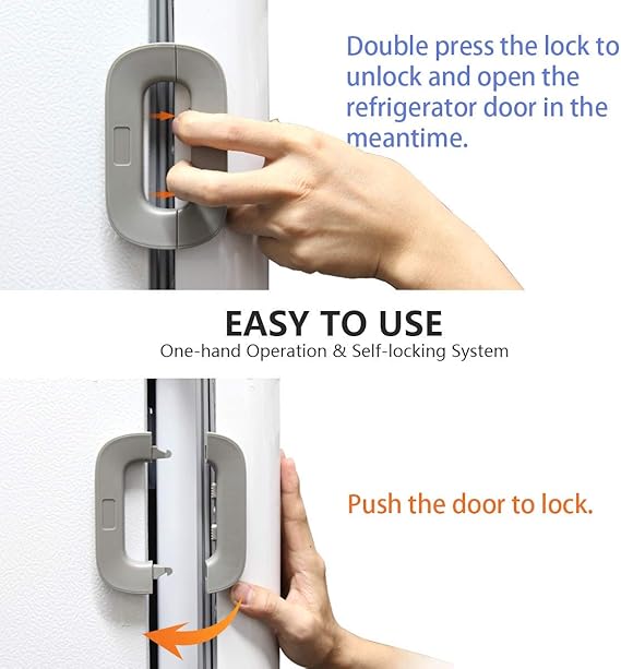 Self-Adhesive Double Button Fridge Door Safety Lock