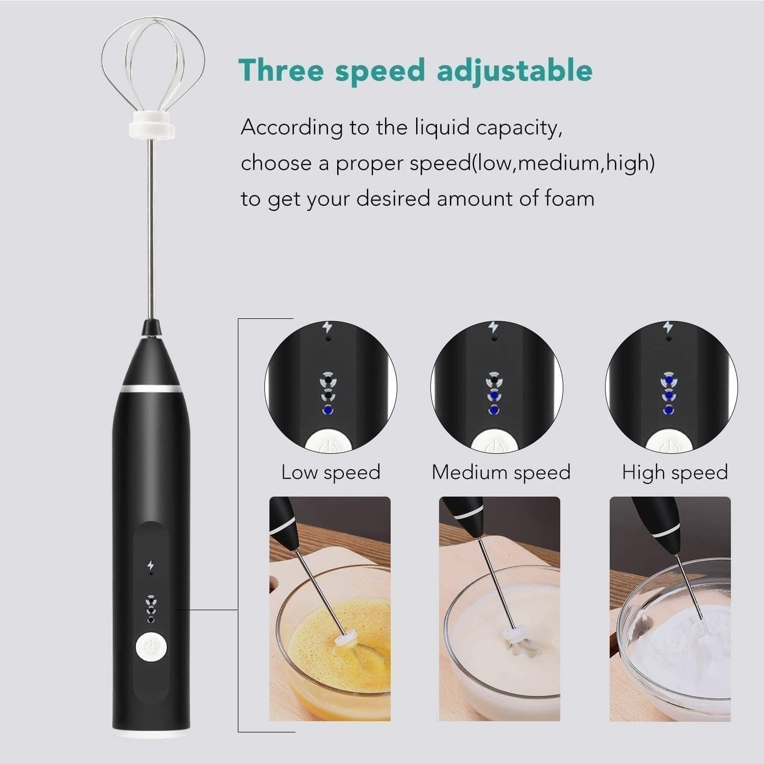 2-in-1 Rechargeable Coffee Beater & Milk Frother