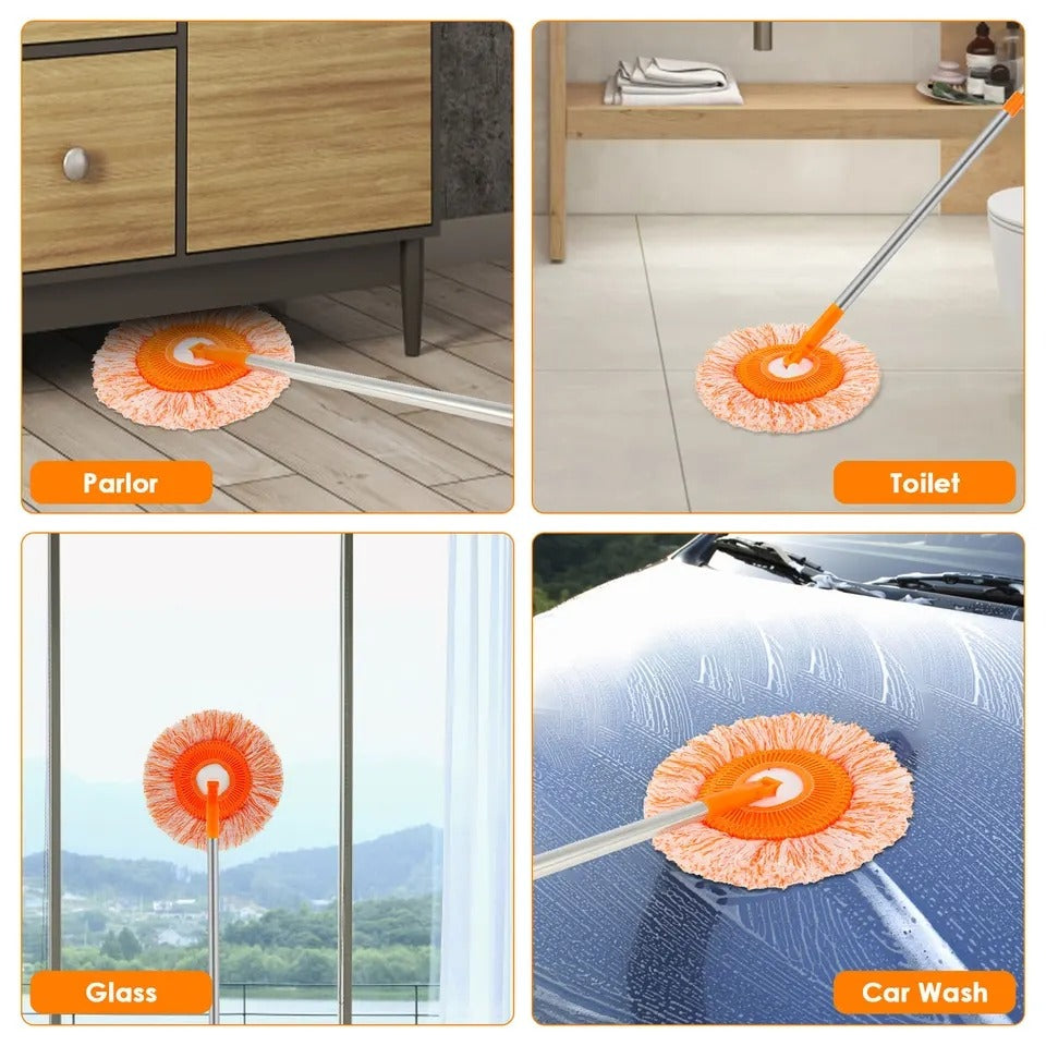 360° Rotating Microfiber Floor Mop with Extendable Handle