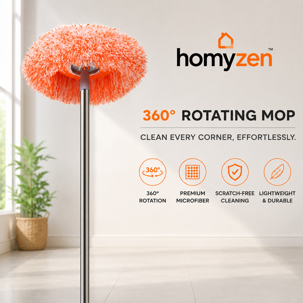 360° Rotating Microfiber Floor Mop with Extendable Handle